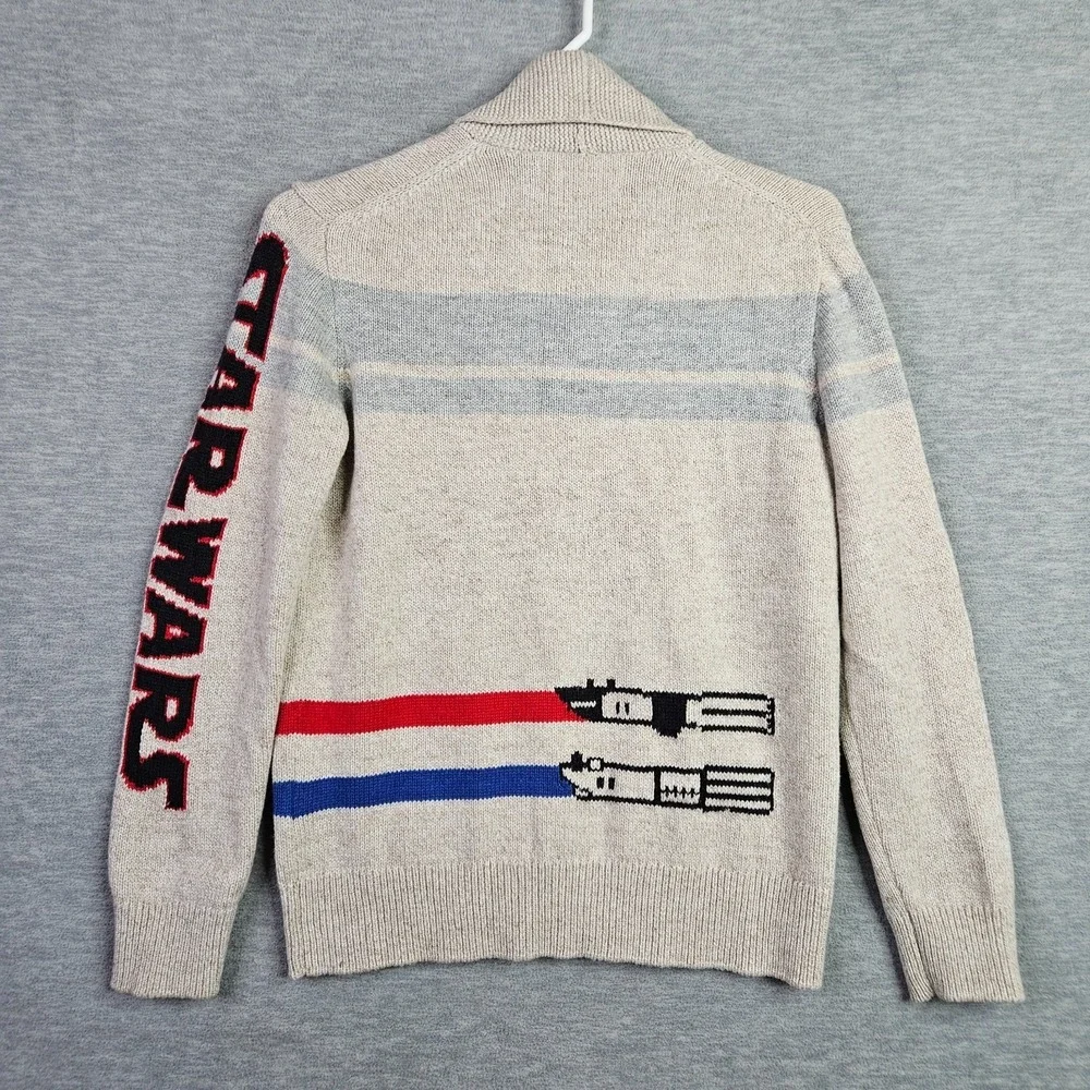 Gap Star Wars Darth Vader Cardigan Sweater Kids Large Shawl Collar Button Front